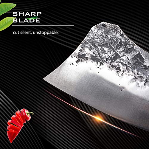Hand Forged Cleaver Knife Bone Cutting 7 Inch High Carbon Steel He...