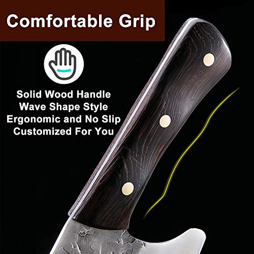 Meat and Vegetable Chinese Cleaver Knife High Carbon Steel Serbian...