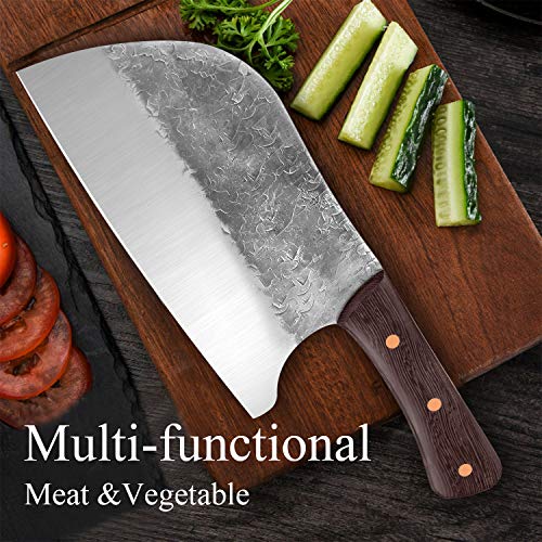 Meat and Vegetable Chinese Cleaver Knife High Carbon Steel Serbian...