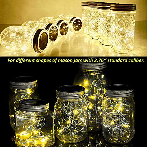 Mason Jar Solar Lights -6 Pack 20 LED Waterproof Solar Mason Jar l...