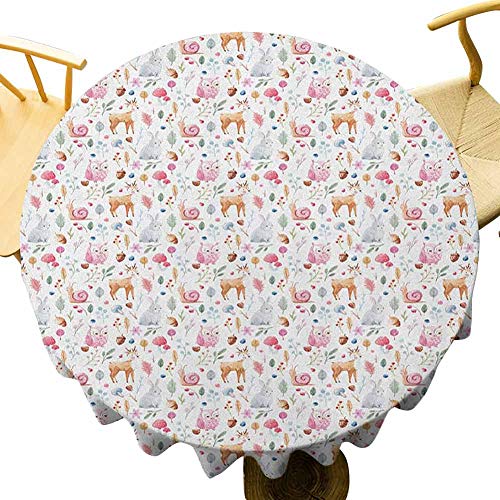 DRAGON VINES Table Cover Cloth Cute Animals Deer Snail Owl and Rab...