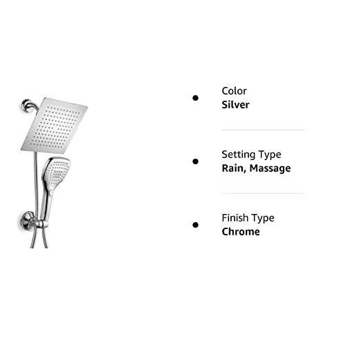Dream Spa Ultra-Luxury 9 Rainfall Shower Head/Handheld Combo. Con...