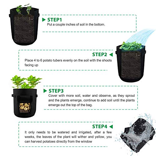 Dreamow 5 Gallon Potato Grow Bags Plant Pots Aeration Fabric Raise...