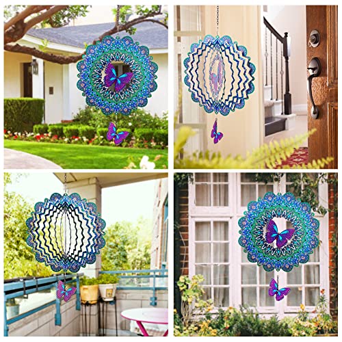 DREAMYSOUL Outdoor Wind Spinner Metal, 12 Inches Butterfly Hanging...