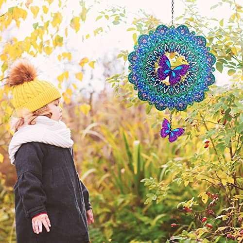 DREAMYSOUL Outdoor Wind Spinner Metal, 12 Inches Butterfly Hanging...