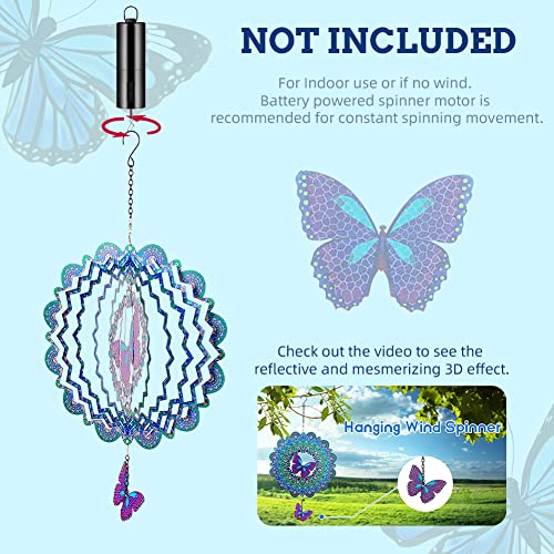 DREAMYSOUL Outdoor Wind Spinner Metal, 12 Inches Butterfly Hanging...