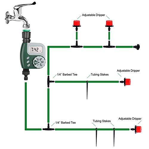 DricRoda Automatic Watering System with Digital Timer, Drip Irriga...