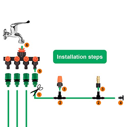 DricRoda Drip Irrigation Kits, 131ft Irrigation Set DIY Micro Auto...