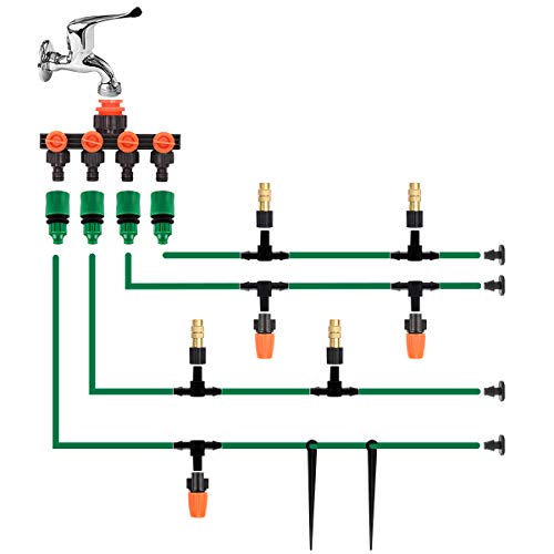 DricRoda Drip Irrigation Kits, 131ft Irrigation Set DIY Micro Auto...