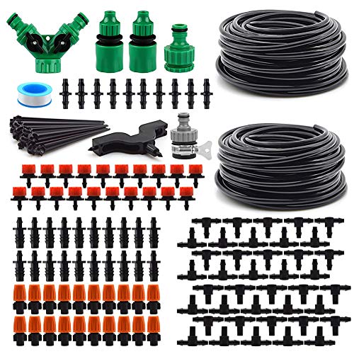 DricRoda Flower Watering System, 66ft Drip Irrigation Kits DIY Sav...