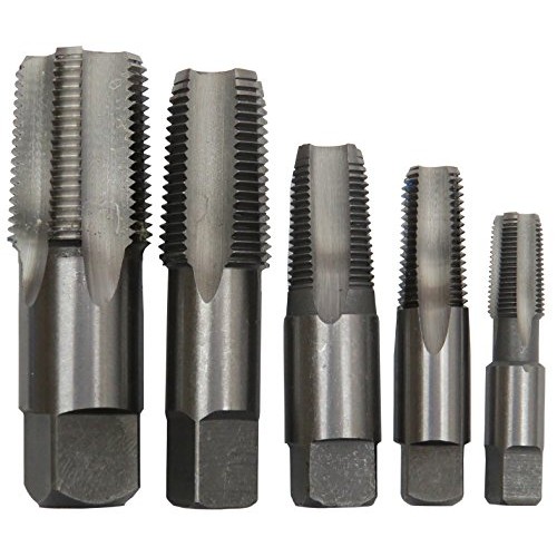 Drill America 5 Piece NPT Pipe Tap Set 1/8, 1/4, 3/8, 1/2 and...