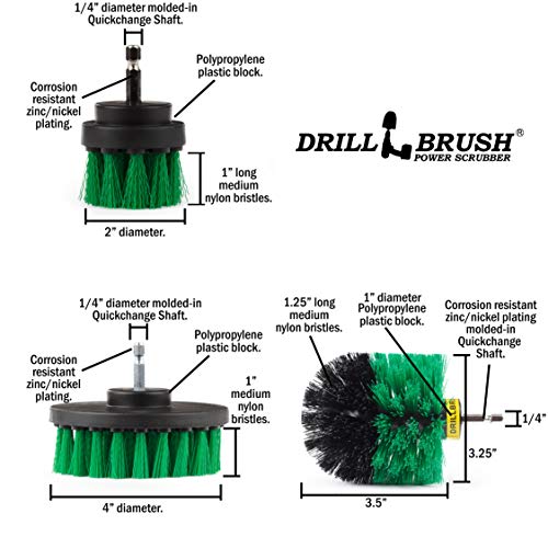 Drillbrush Green Kitchen Cleaning Drill Brushes - Stainless Steel ...