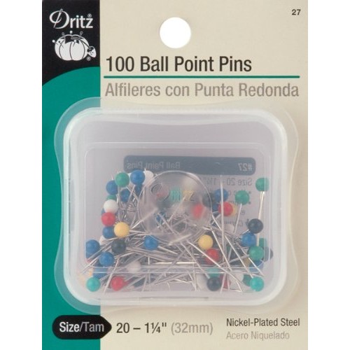 Dritz 27 Ball Point Pins, 1-1/4-Inch 100-Count
