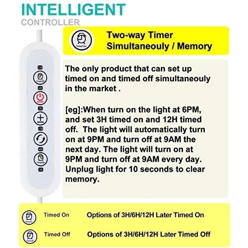 LED Grow Lights White Sunlike, 68W 132 LED 3-Head Plant Grow Light...