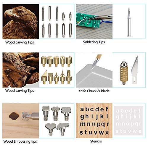 56PCS Wood Burning Kit, Pyrography Pen with Adjustable Temperature...