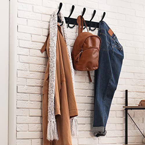 Dseap Coat Rack Wall Mounted - 5 Tri Hooks, Heavy Duty, Stainless ...