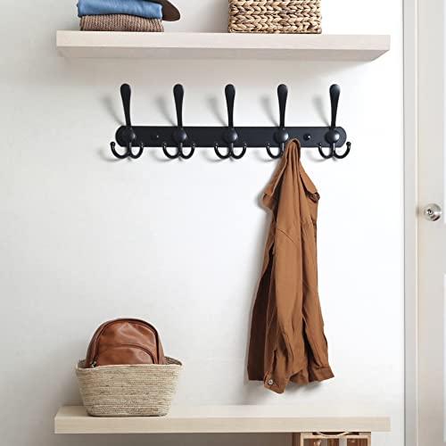 Dseap Coat Rack Wall Mounted - 5 Tri Hooks, Heavy Duty, Stainless ...