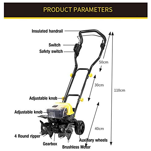 Electric Scarifier Cordless 40V Handheld Rotavator with Rechargeab...