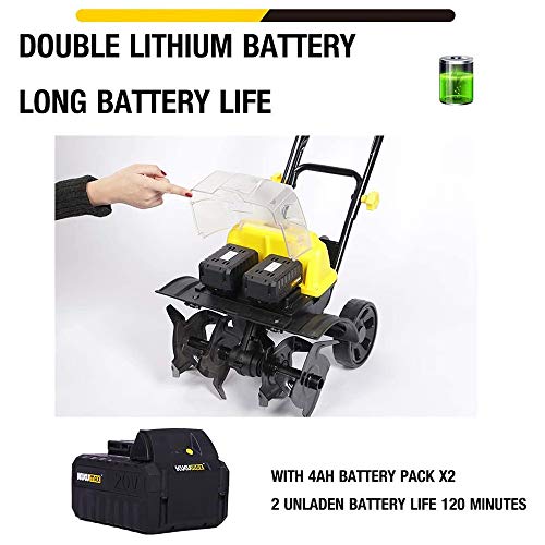 Electric Scarifier Cordless 40V Handheld Rotavator with Rechargeab...