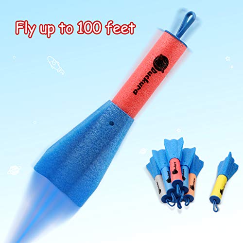Duckura Slingshot Finger Rockets, 8 Pack LED Foam Rocket Launchers...