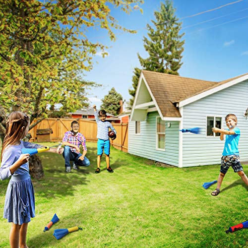 Duckura Slingshot Finger Rockets, 8 Pack LED Foam Rocket Launchers...