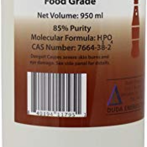 Duda Energy 1 Quart / 950ml 85% Food Grade Phosphoric Acid Rust Re...