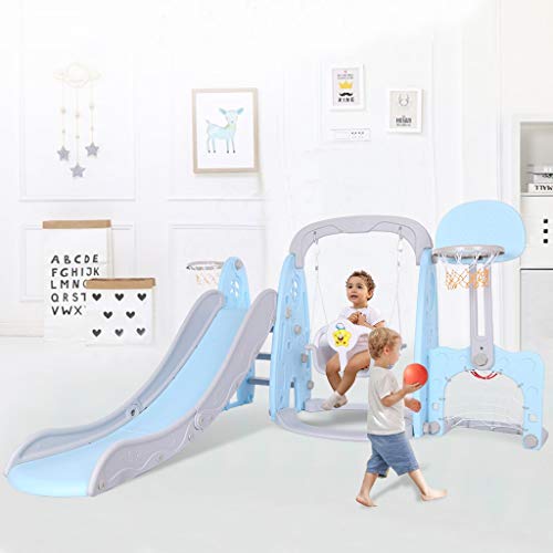 Toddler Climber and Swing Set, 5 in 1 Kids Indoor and Outdoor Slid...