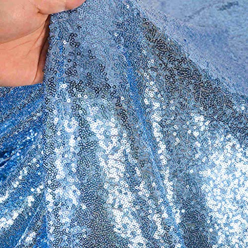 Sequin Fabric by The Yard Sparkly Fabric Blue Fabric for Sewing Se...