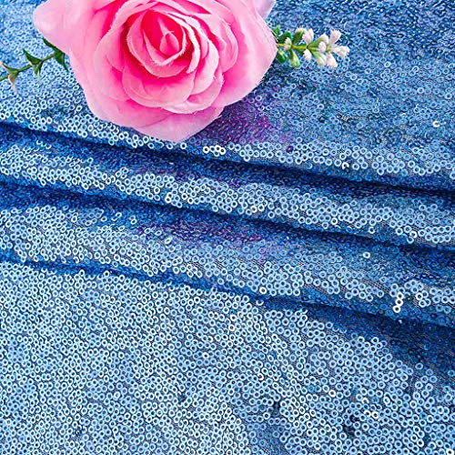 Sequin Fabric by The Yard Sparkly Fabric Blue Fabric for Sewing Se...