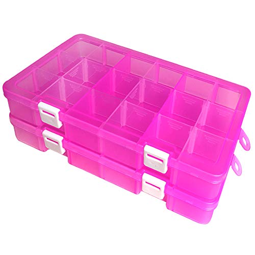 DUOFIRE Plastic Organizer Container Storage Box Adjustable Divider...