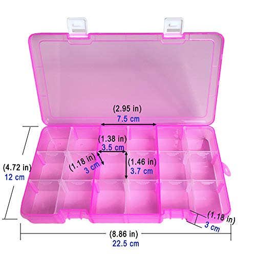DUOFIRE Plastic Organizer Container Storage Box Adjustable Divider...