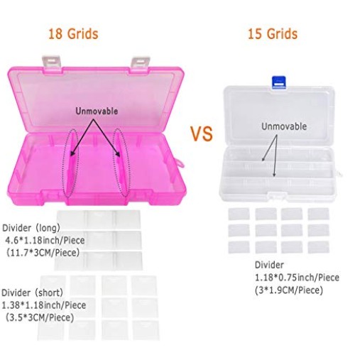 DUOFIRE Plastic Organizer Container Storage Box Adjustable Divider...