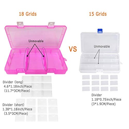 DUOFIRE Plastic Organizer Container Storage Box Adjustable Divider...