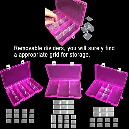 DUOFIRE Plastic Organizer Container Storage Box Adjustable Divider...