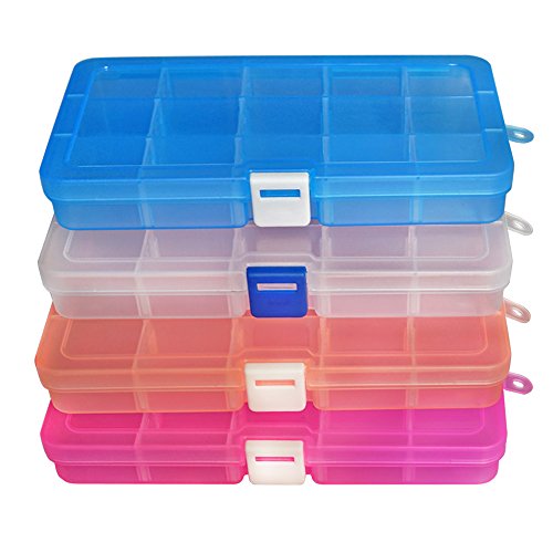 DUOFIRE Plastic Organizer Container Storage Box Adjustable Divider...