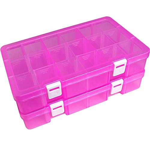 DUOFIRE Plastic Organizer Container Storage Box Adjustable Divider...