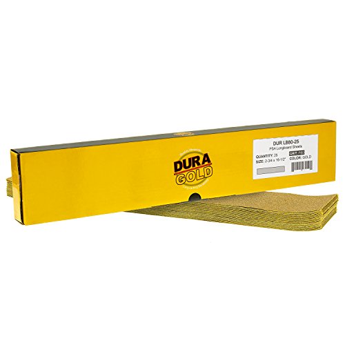 Dura-Gold - Premium - 80 Grit Gold - Pre-Cut Longboard Sheets 2-3/...