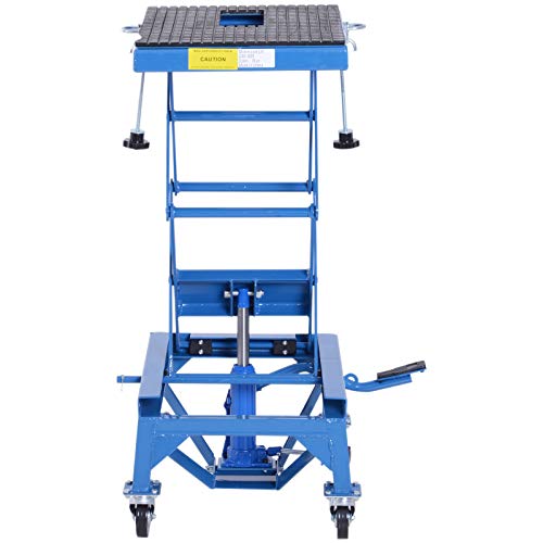 DURHAND 300 lbs Hydraulic Motorcycle Scissor Jack Lift Foot Step W...