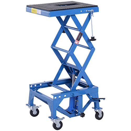 DURHAND 300 lbs Hydraulic Motorcycle Scissor Jack Lift Foot Step W...