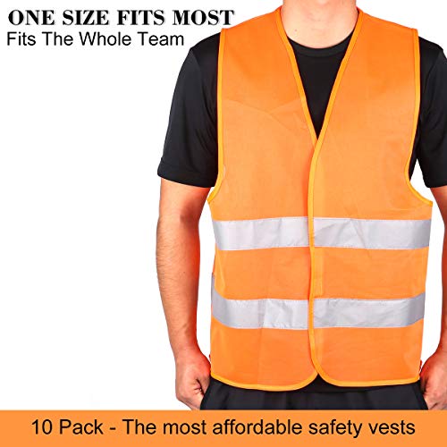 10 Pack High Visibility Safety Vest for Traffic Work, Running, Sur...