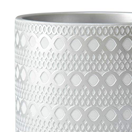 8 Inch Modern Design Ceramic Plants Pot with Drainage Hole, Silver...