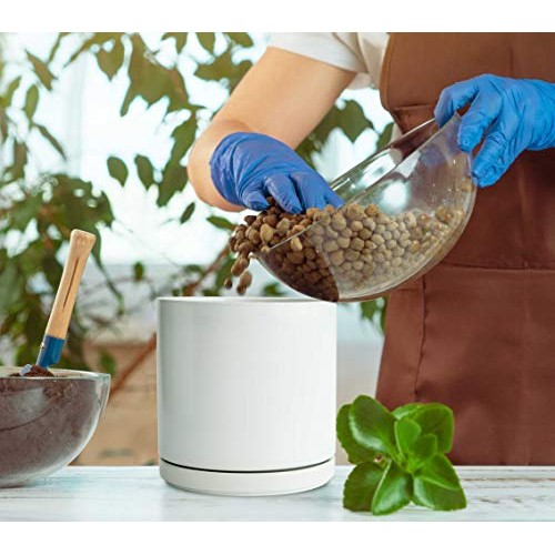 Set of 2 Plants Pot, 6 Inch Ceramic Planter Pot for Plants with Dr...