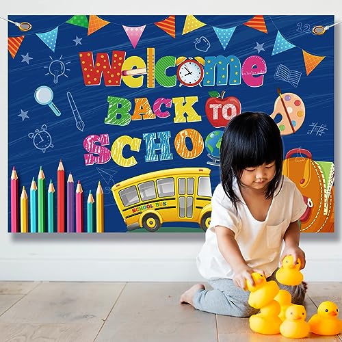 Back to School Backdrop,Welcome Back to School Supplies First Day ...