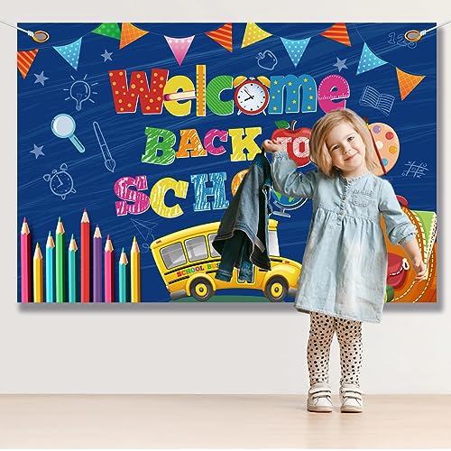 Back to School Backdrop,Welcome Back to School Supplies First Day ...