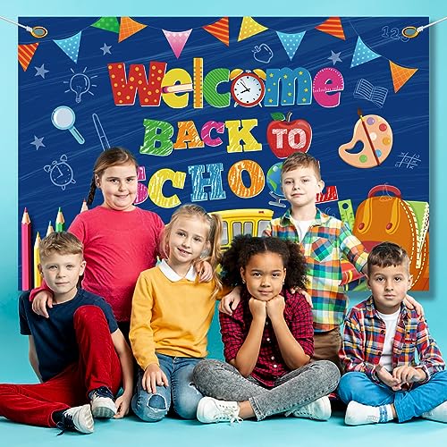 Back to School Backdrop,Welcome Back to School Supplies First Day ...
