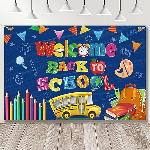 Back to School Backdrop,Welcome Back to School Supplies First Day ...