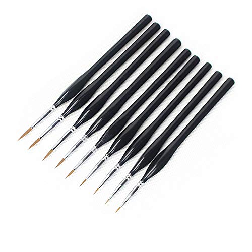 Dylviw 9 Pieces Fine Tip Detail Painting Brushes Miniature Paint B...