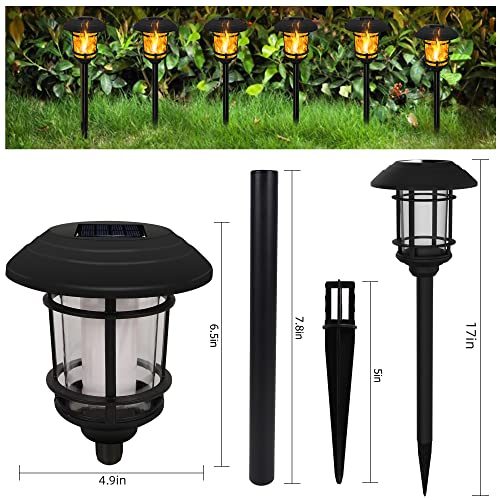 Dynaming 6 Pack Solar Flame Pathway Lights Outdoor, Flickering Fla...
