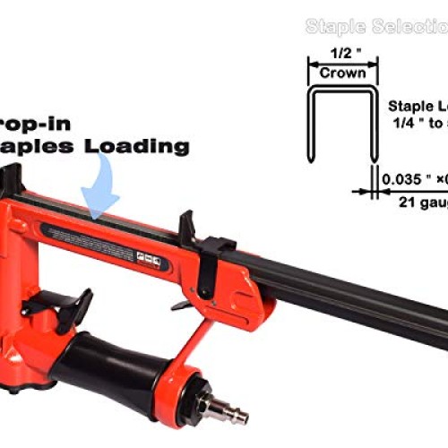 Pneumatic Upholstery Staple , 21 Gauge 1/2 Wide Crown Air Stap...