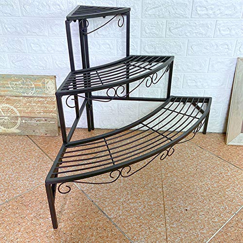 3 Tier Plant Stand Flower Pot Rack Quarter Round Plant Corner Shel...